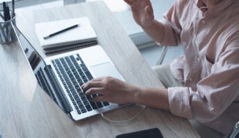 Person working on laptop