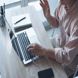 Person working on laptop