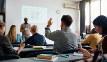 Person sitting in classroom