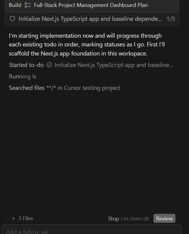 Screenshot of Cursor. Source: Tech.co testing