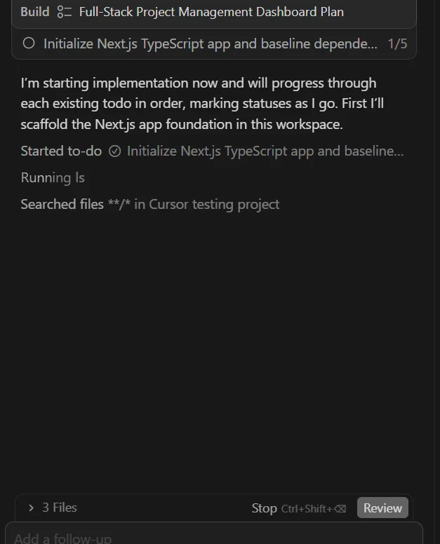 Screenshot of Cursor. Source: Tech.co testing