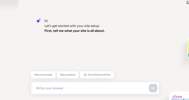 Screenshot of Wix AI setup. Source: Tech.co testing
