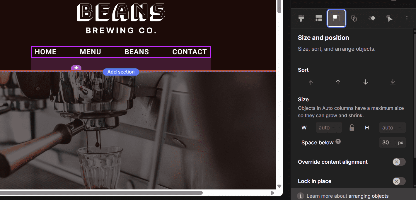 Screenshot of Pagecloud editor. Source: Tech.co testing