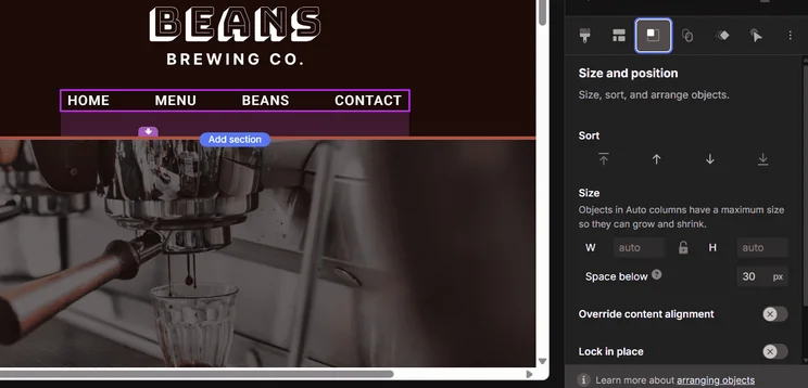 Screenshot of Pagecloud editor. Source: Tech.co testing