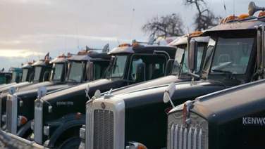 A row of trucks