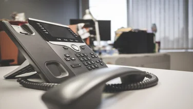 VoIP deskphone in office
