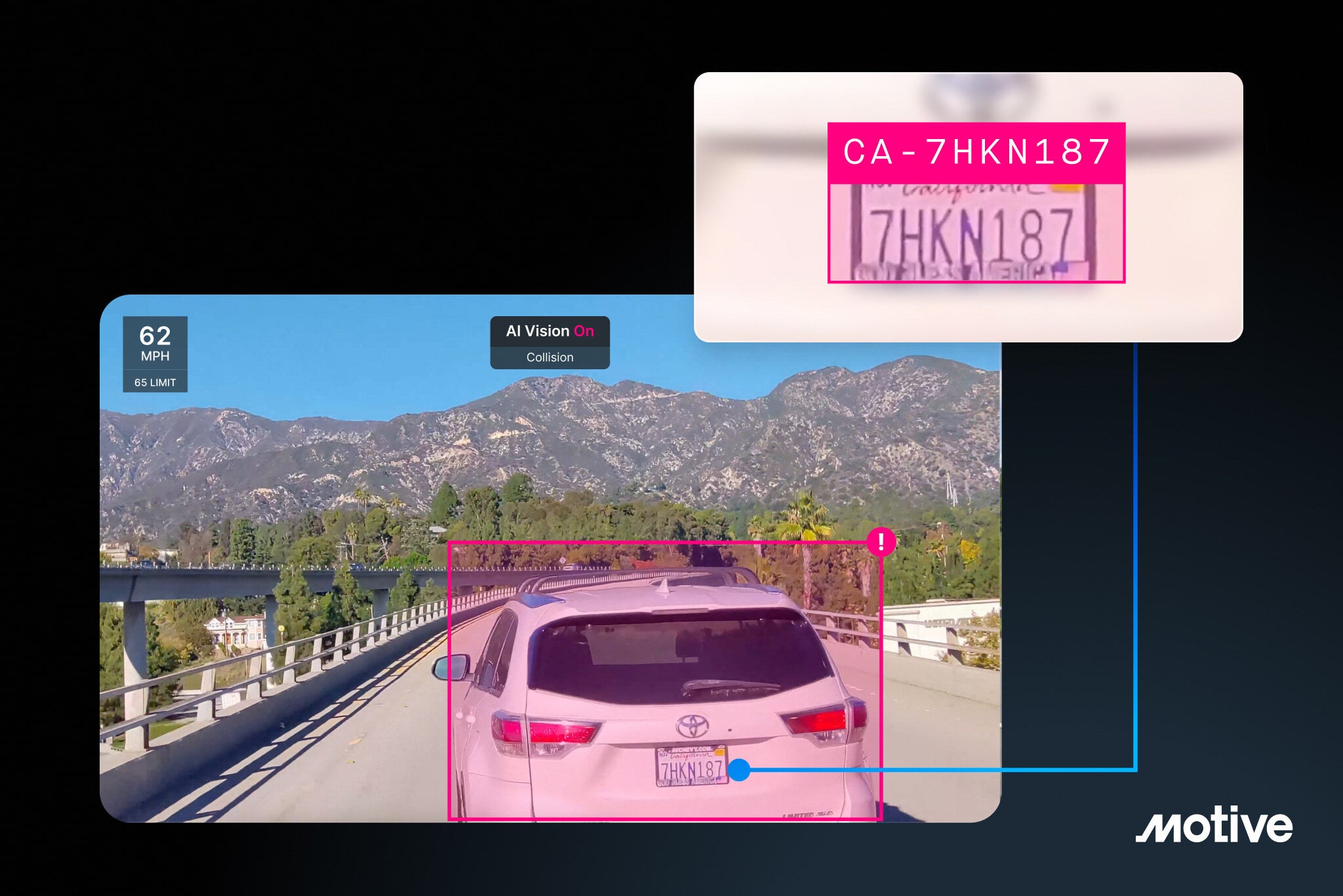 Motive AI dashcam plus license plate recognition