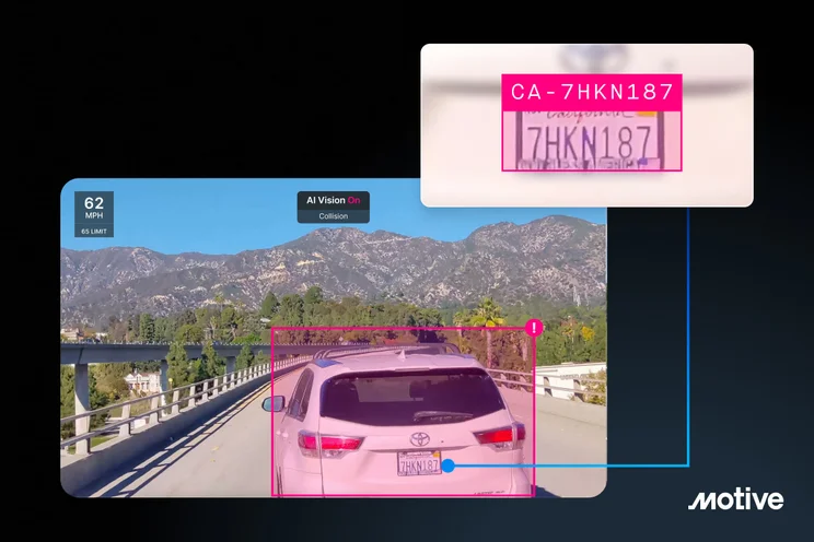 Motive AI dashcam plus license plate recognition