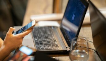 Using a phone with a laptop open