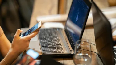 Using a phone with a laptop open
