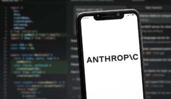 Anthropic logo on phone background