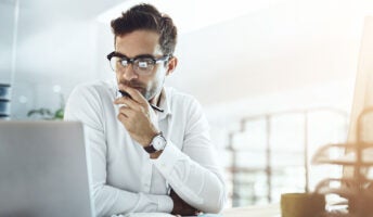 Office worker on laptop
