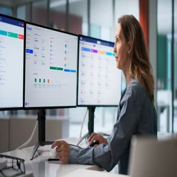 Person doing payroll on computer