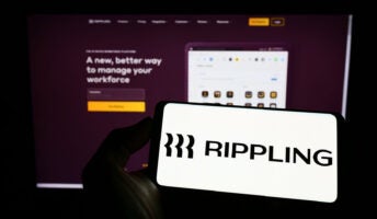 Rippling logo on phone