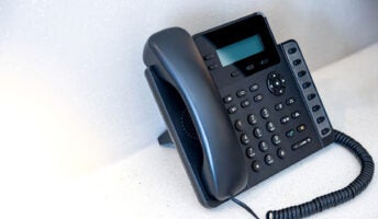 Office deskphone on table