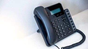 Office deskphone on table