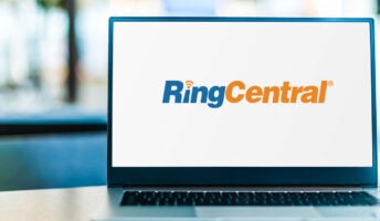 RingCentral logo on laptop screen