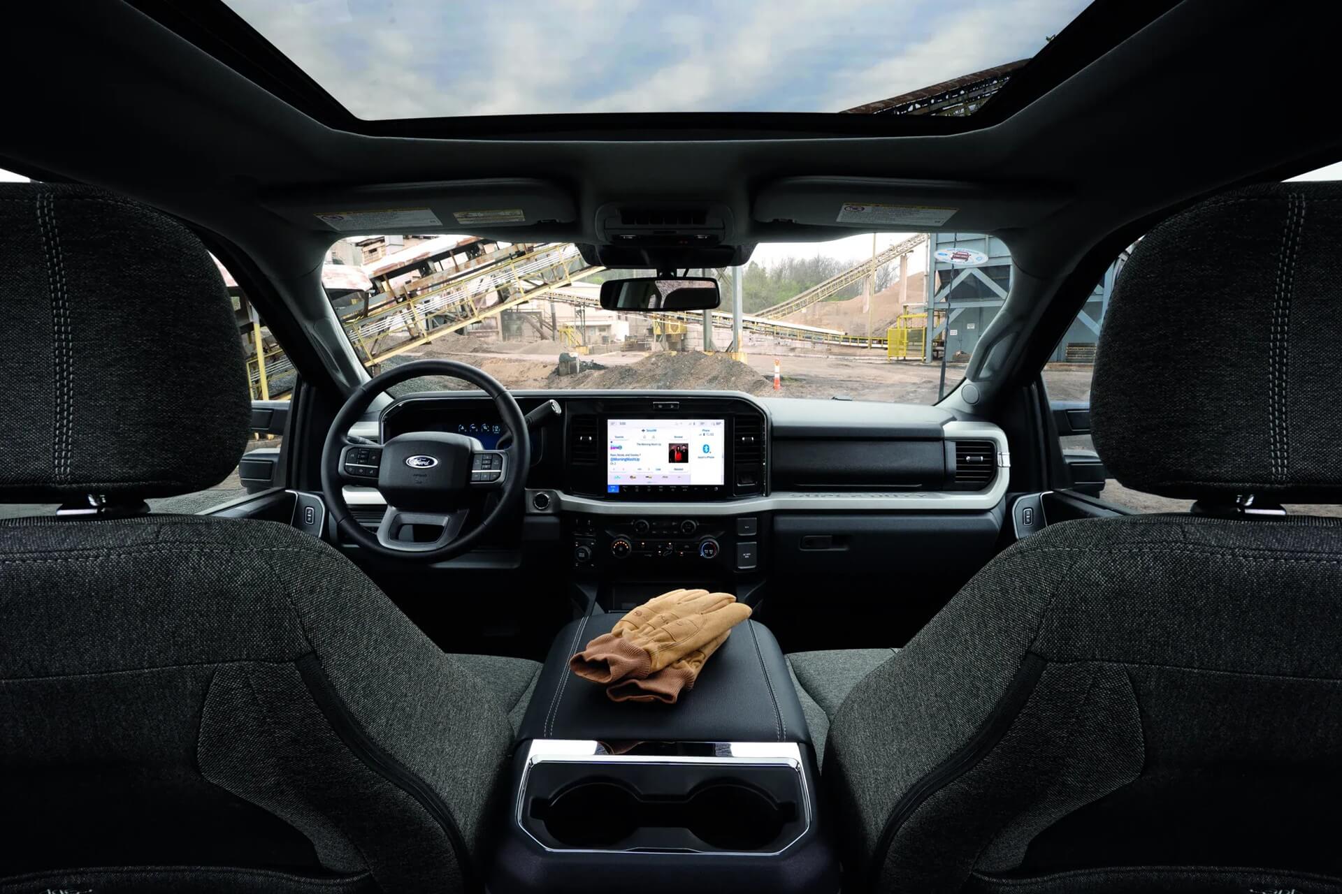 The Ford Super Duty Carhartt package's truck interior.