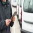 Fleet operator viewing tablet