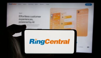 RingCentral logo on phone screen