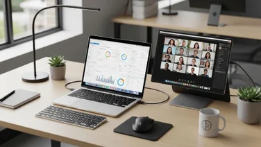 Person taking part in video call