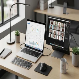 Person taking part in video call