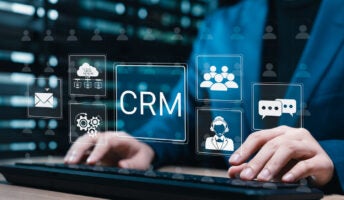 Person using CRM platform
