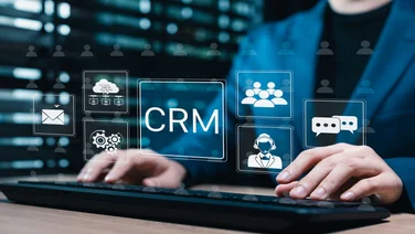 Person using CRM platform