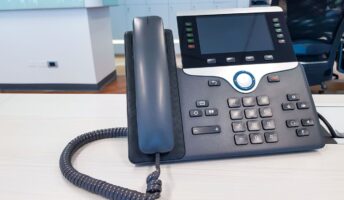VoIP deskphone in office