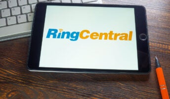 RingCentral logo on tablet screen