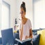 Woman studying at laptop