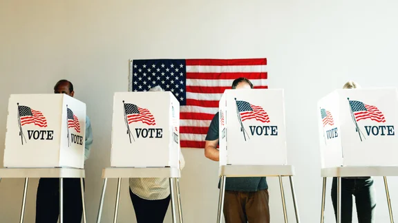 Americans voting at polls