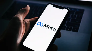 Meta logo on phone